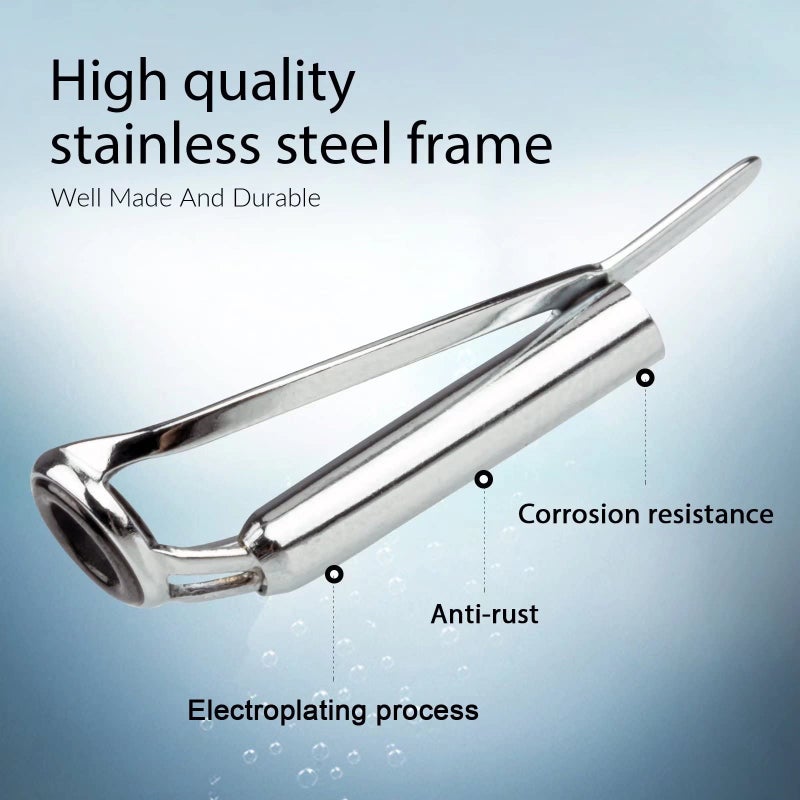 THKFISH Rod Tip Repair Kit 50pcs Rod Tips Fishing Rod Tips Replacement Kit Pole Tip Repair Kit with Box 10 Sizes B-Silver - Image 2